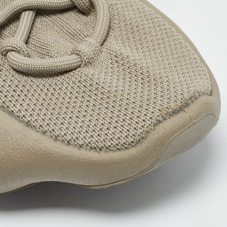 Pre Owned Yeezy x Adidas Grey Stretch Knit Fabric Yeezy 450 Stone Flax Sneakers Size 42 2/3