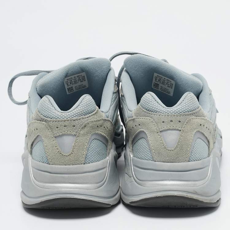 Pre Owned Yeezy x Adidas Blue Canvas and Suede Boost 700 V2 Hospital Blue Sneakers Size 42.5