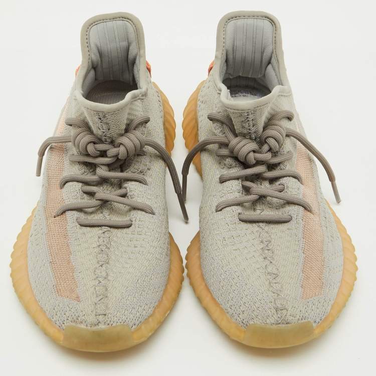 Pre Owned Yeezy x Adidas Grey Knit Fabric Boost 350 V2 True Form Sneakers Size 40 2/3