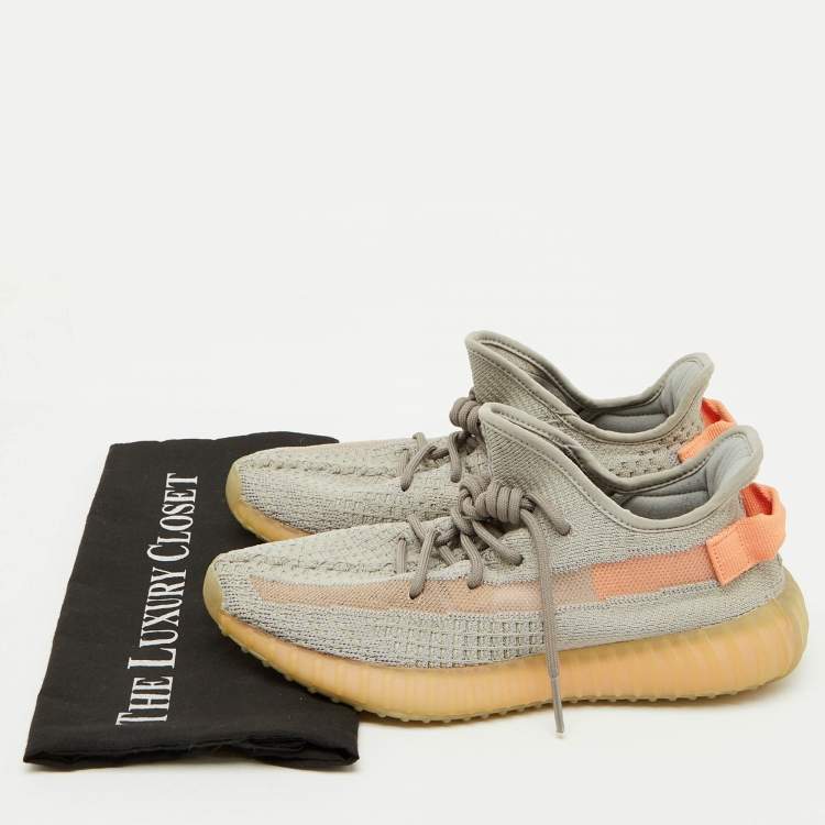 Pre Owned Yeezy x Adidas Grey Knit Fabric Boost 350 V2 True Form Sneakers Size 40 2/3