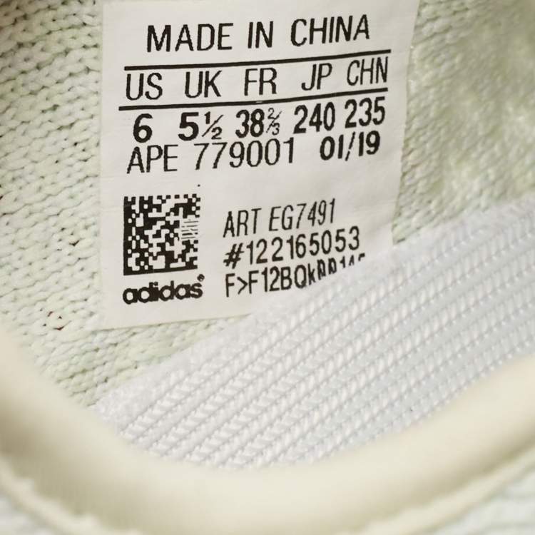 Pre Owned Yeezy x Adidas Light Green Knit Fabric Boost 350 V2 Hyperspace Sneakers Size 38 2/3