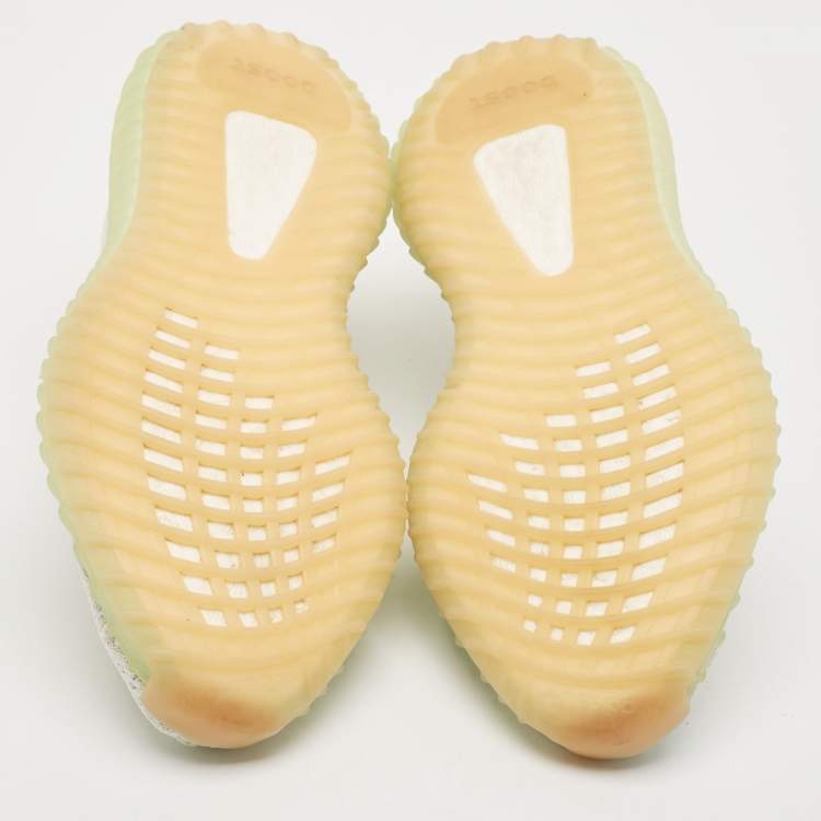 Pre Owned Yeezy x Adidas Light Green Knit Fabric Boost 350 V2 Hyperspace Sneakers Size 38 2/3