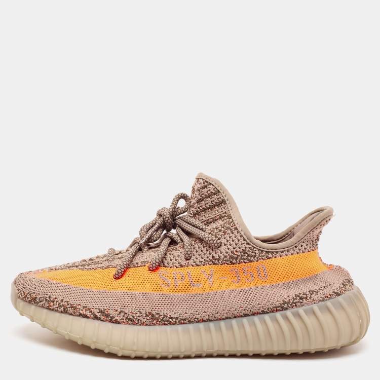 Pre Owned Yeezy x Adidas Grey Knit Fabric Boost 350 V2 Israfil Sneakers Size 43 1/3 