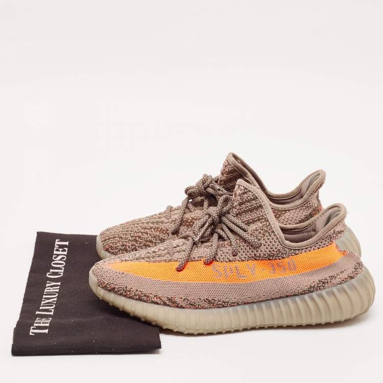 Pre Owned Yeezy x Adidas Grey Knit Fabric Boost 350 V2 Israfil Sneakers Size 43 1/3 