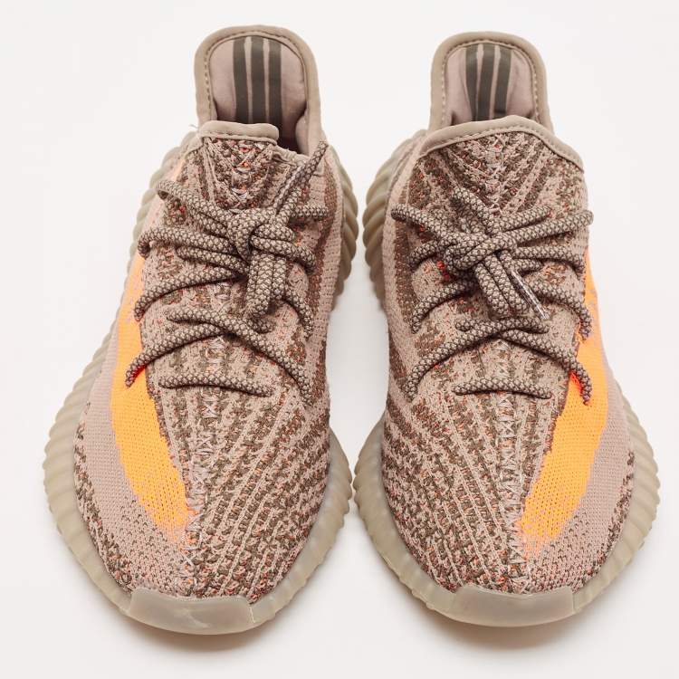 Pre Owned Yeezy x Adidas Grey Knit Fabric Boost 350 V2 Israfil Sneakers Size 43 1/3 