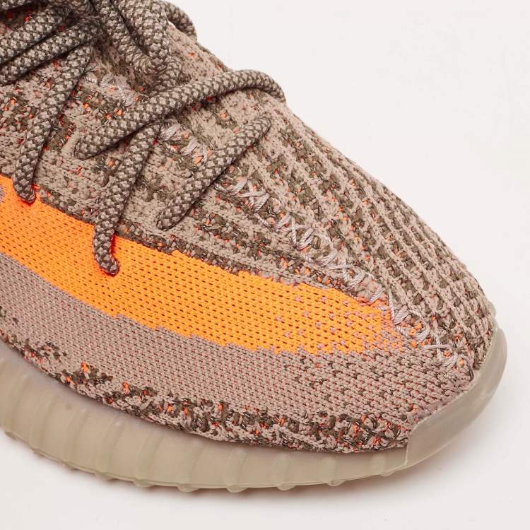 Pre Owned Yeezy x Adidas Grey Knit Fabric Boost 350 V2 Israfil Sneakers Size 43 1/3 