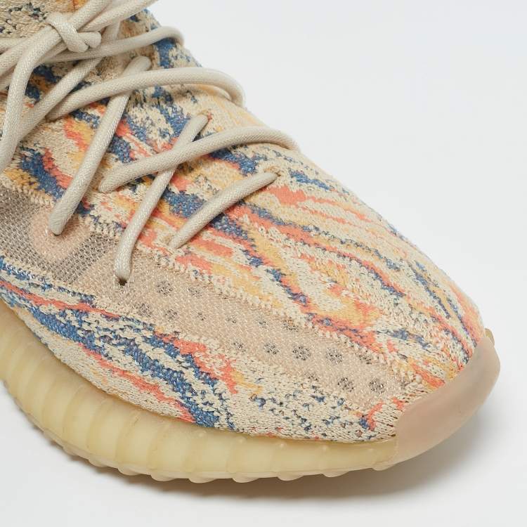 Pre Owned Yeezy x Adidas Multicolor Knit Fabric Boost 350 V2 MX Oat Sneakers Size 43 1/3