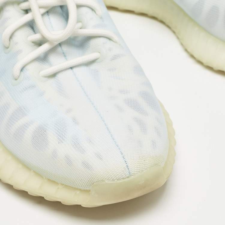 Pre Owned Yeezy x Adidas Blue Mesh Boost 350 V2 Mono Ice Sneakers Size 38