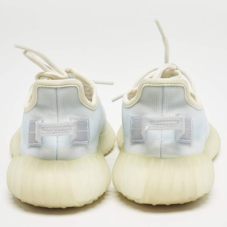 Pre Owned Yeezy x Adidas Blue Mesh Boost 350 V2 Mono Ice Sneakers Size 38