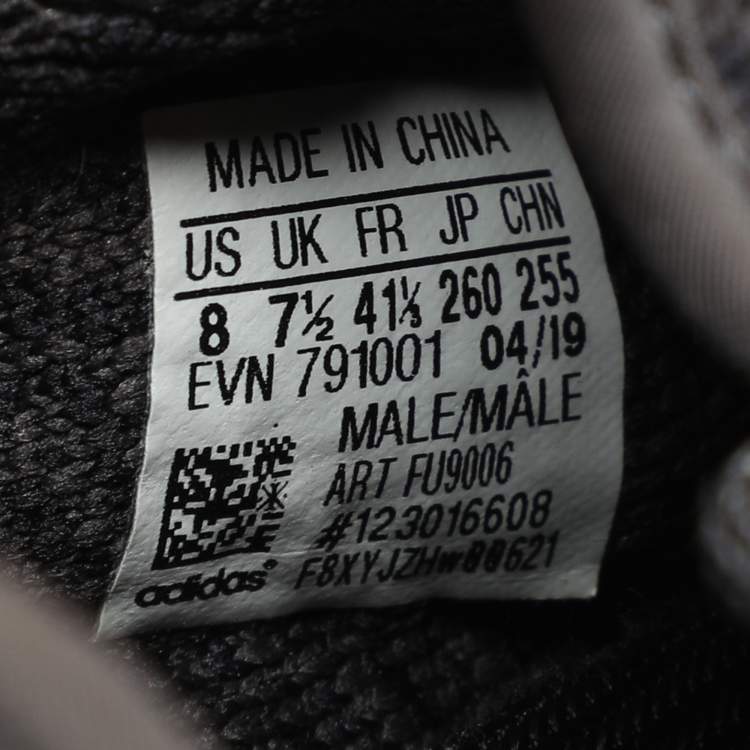 Pre Owned Yeezy x Adidas Black Knit Fabric Boost 350 V2 "Static Black" Low Top Sneakers Size 41 1/3