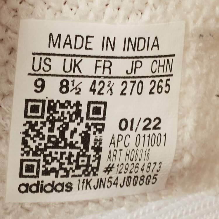 Pre Owned Yeezy x Adidas Off White Knit Fabric Boost 350 V2 Bone Sneakers Size 42 2/3