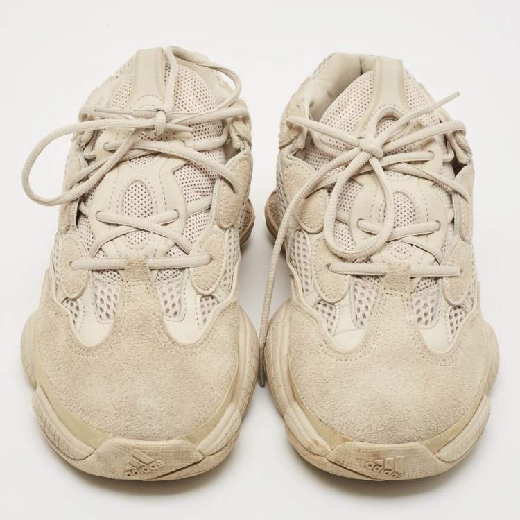 Pre Owned Yeezy x Adidas Cream Suede and Mesh 500 Blush Sneakers Size 43 1/3