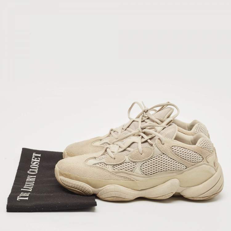Pre Owned Yeezy x Adidas Cream Suede and Mesh 500 Blush Sneakers Size 43 1/3