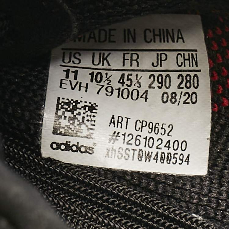 Pre Owned Yeezy x adidas Black Knit Fabric Boost 350 V2 Low Top Sneakers Size 45 1/3