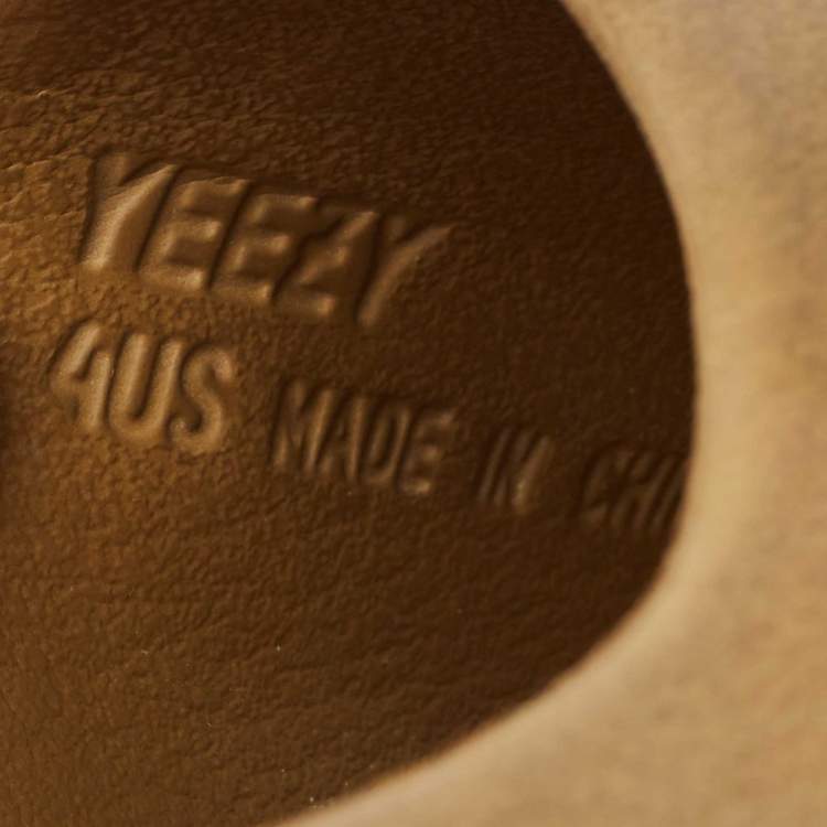Pre Owned Yeezy x Adidas Brown Rubber Ochre Slides Size 37