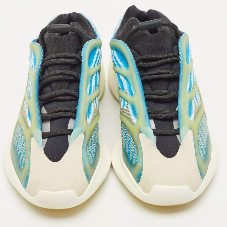 Pre Owned Yeezy x Adidas Blue/White Knit Fabric 700 V3 Arzareth Sneakers Size 43 1/3