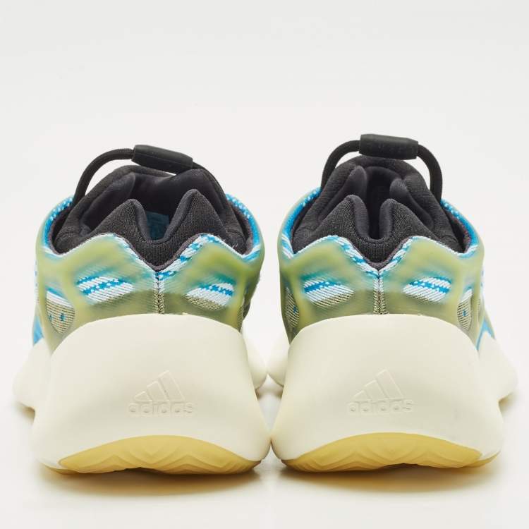 Pre Owned Yeezy x Adidas Blue/White Knit Fabric 700 V3 Arzareth Sneakers Size 43 1/3