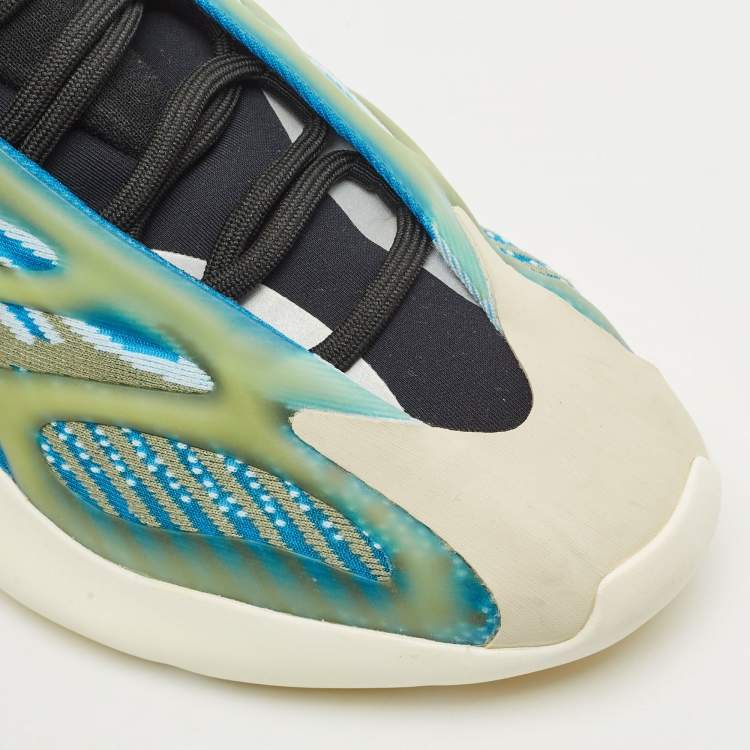 Pre Owned Yeezy x Adidas Blue/White Knit Fabric 700 V3 Arzareth Sneakers Size 43 1/3