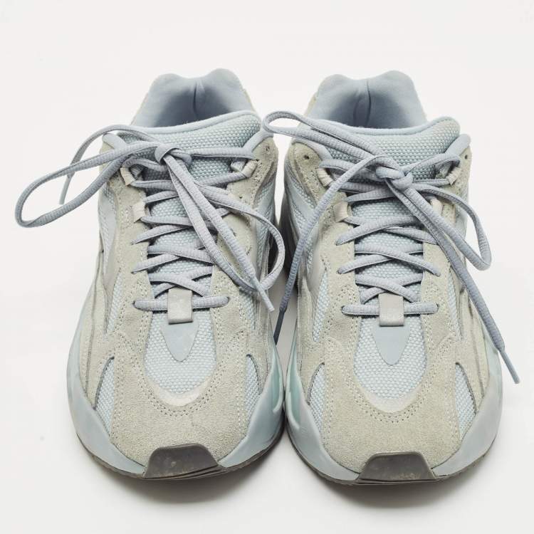 Pre Owned Yeezy x Adidas Blue Canvas and Suede Boost 700 V2 Hospital Blue Sneakers Size 43 1/3