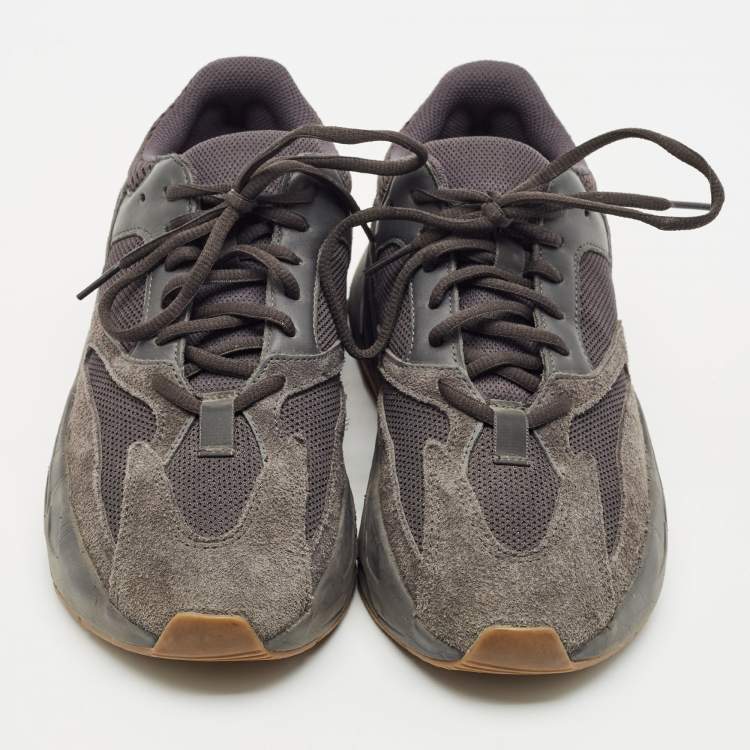 Pre Owned Yeezy x Adidas Black Mesh and Suede Boost 700 Utility Black Sneakers Size 41 1/3