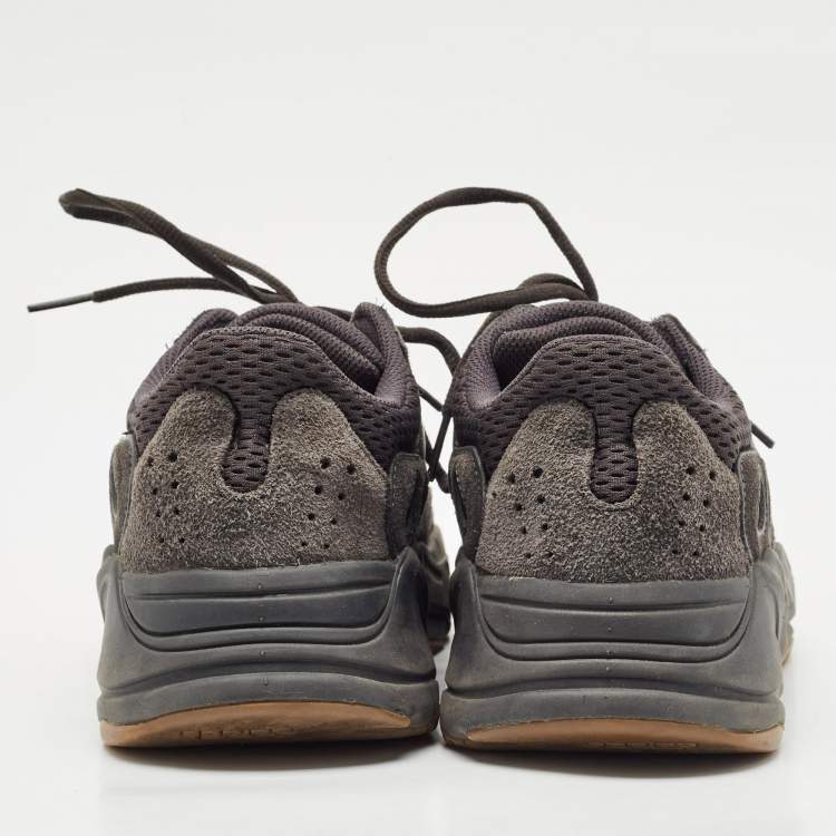 Pre Owned Yeezy x Adidas Black Mesh and Suede Boost 700 Utility Black Sneakers Size 41 1/3