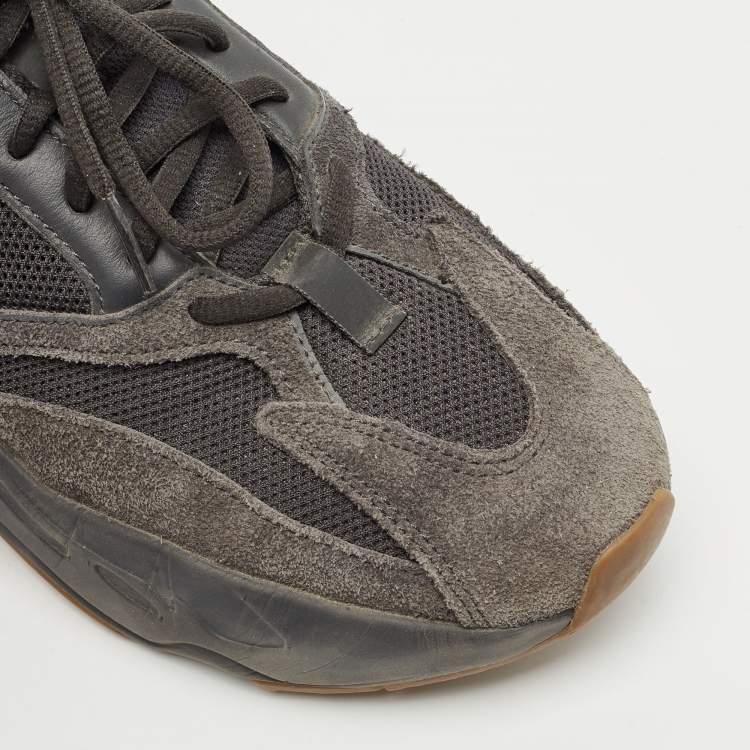 Pre Owned Yeezy x Adidas Black Mesh and Suede Boost 700 Utility Black Sneakers Size 41 1/3