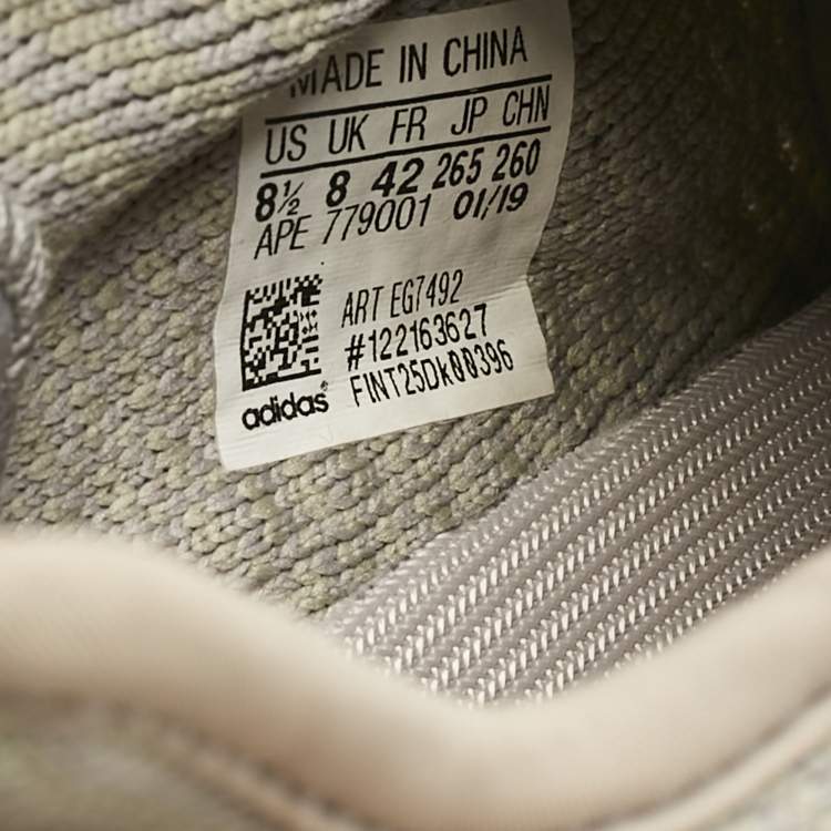 Pre Owned Yeezy x Adidas Grey Knit Fabric  Boost 350 V2 True Form Sneakers Size 42