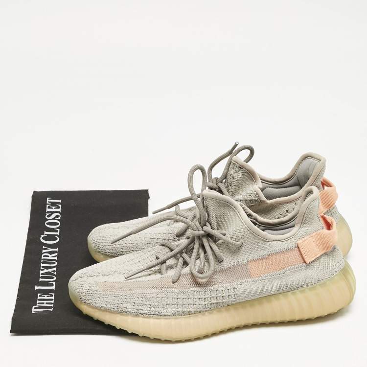 Pre Owned Yeezy x Adidas Grey Knit Fabric  Boost 350 V2 True Form Sneakers Size 42