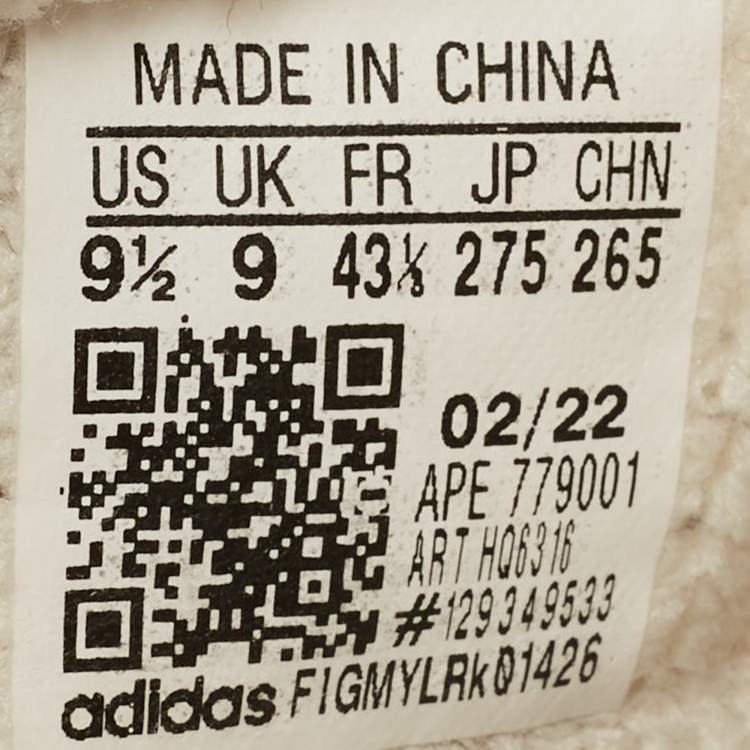 Pre Owned Yeezy x Adidas Off White Knit Fabric Boost 350 V2 Bone Sneakers Size 43 1/3