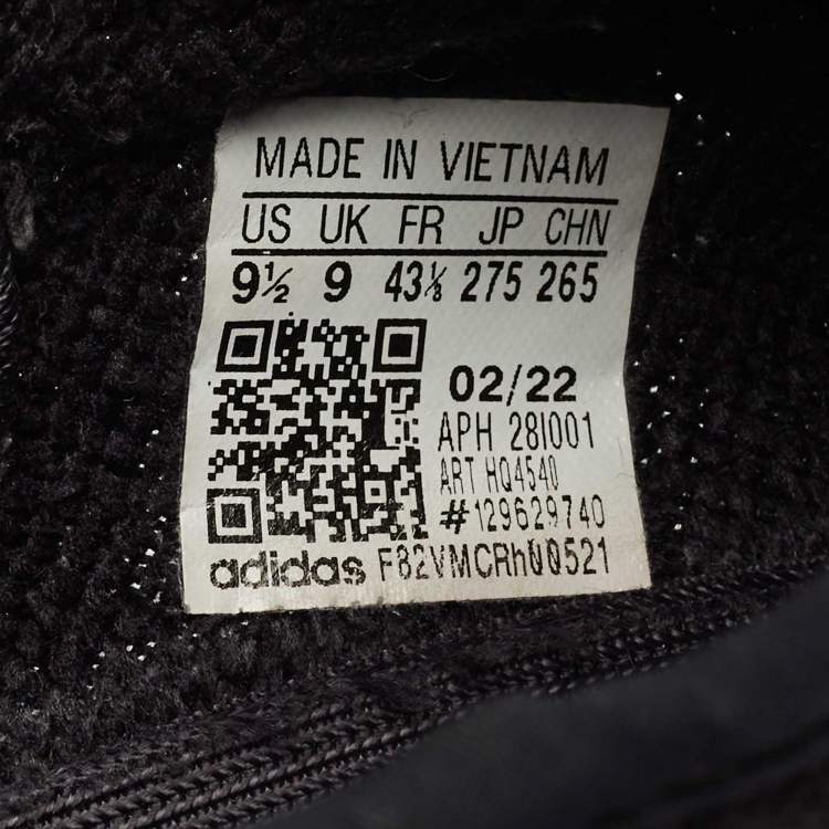 Pre Owned Yeezy x Adidas Black Knit Fabric Boost 350 V2 Black Cinder Low Top Sneakers Size 43 1/3