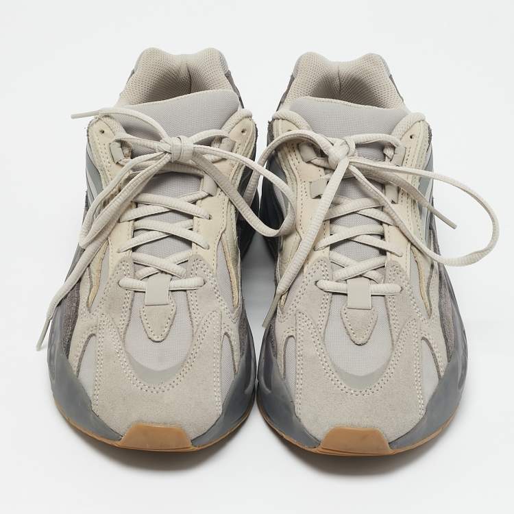 Pre Owned Yeezy x adidas Grey/White Suede And Nubuck Boost 700 V2 Static Sneakers Size 42 2/3