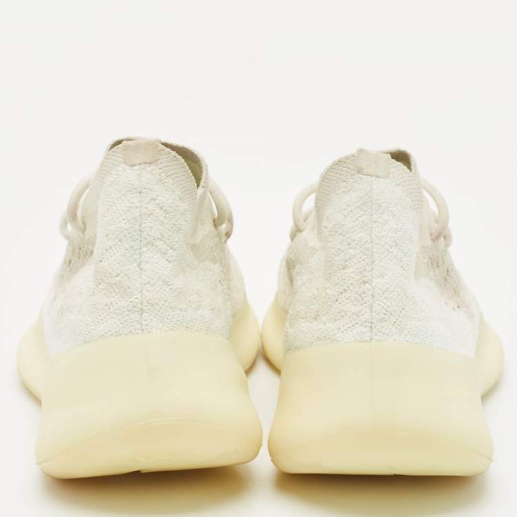 Pre Owned Yeezy x Adidas White Knit Fabric Boost 380 Calcite Glow Sneakers Size 42