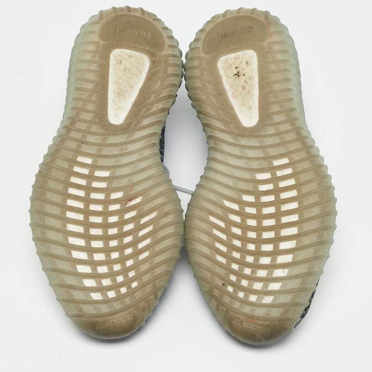 Pre Owned Adidas x Yeezy Boost 350 V2 Ash Blue/Grey Knit Fabric Lace Up Sneakers Size 44 2/3