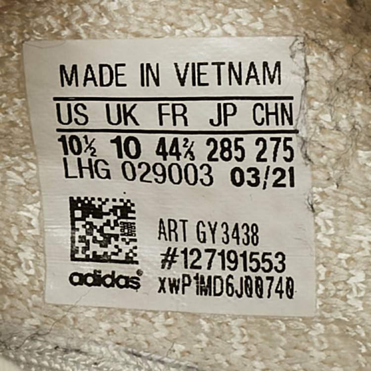 Pre Owned Yeezy x Adidas Cream Knit Fabric Boost 350 V2 Cloud White Sneakers Size 44 1/3