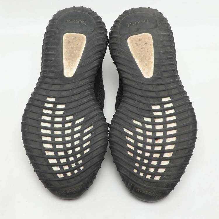 Pre Owned Yeezy x Adidas Black Knit Fabric Boost 350 V2 Static Black Sneakers 42