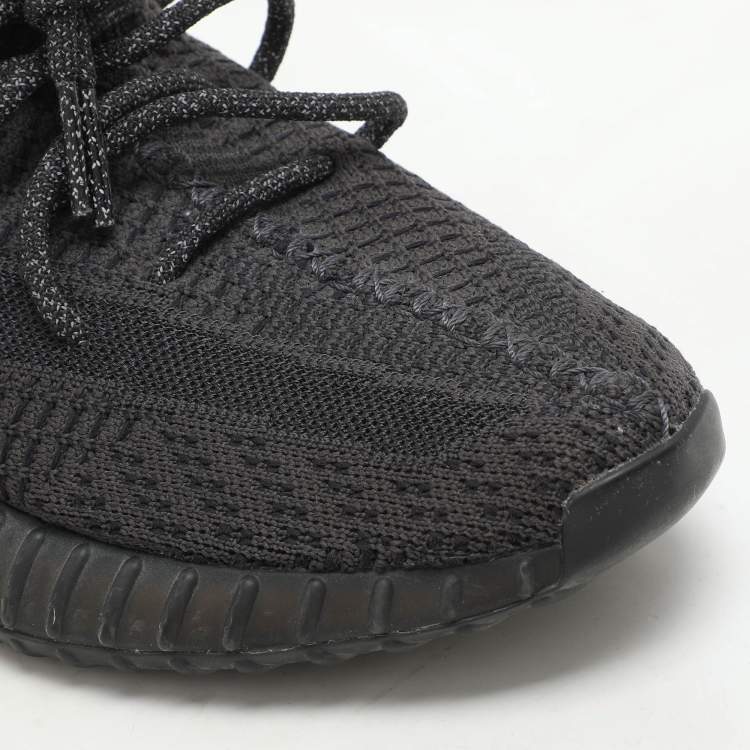 Pre Owned Yeezy x Adidas Black Knit Fabric Boost 350 V2 Static Black Sneakers 42
