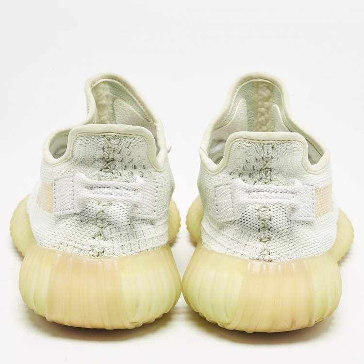 Pre Owned Yeezy x Adidas Light Green Knit Fabric Boost 350 V2 Hyperspace Sneakers Size 40 2/3
