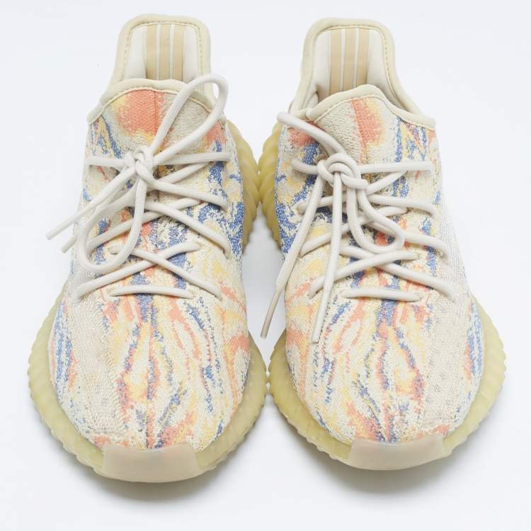 Pre Owned Yeezy x Adidas Multicolor Knit Fabric Boost 350 V2 MX Oat Sneakers Size 40 2/3