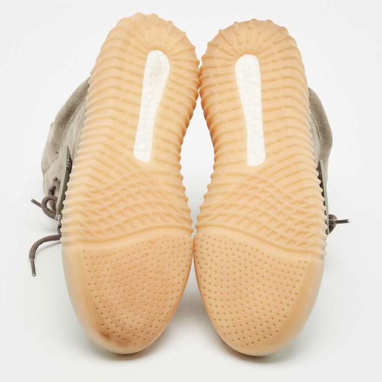 Pre Owned Yeezy x Adidas Grey Suede Boost 750 Light Grey Glow In the Dark Midweek Heat Sneakers Size 42 2/3