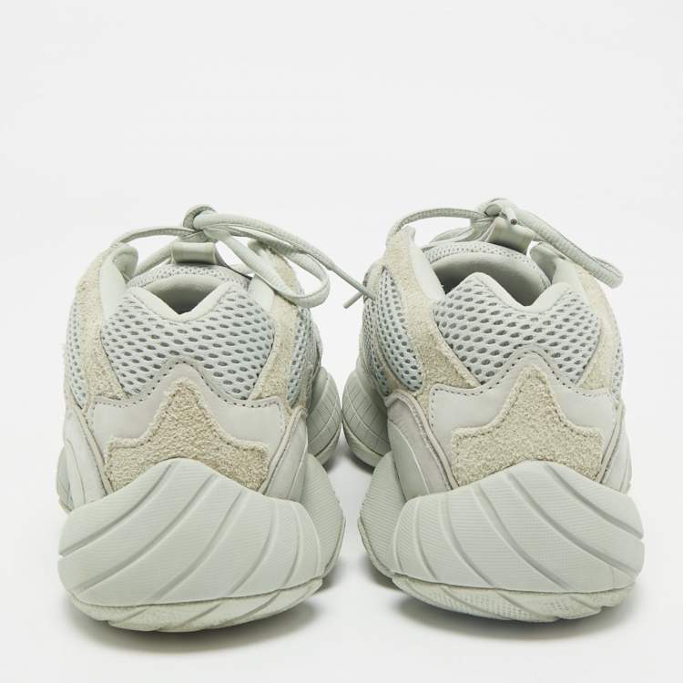 Pre Owned Yeezy x Adidas Grey Leather and Mesh 500 Salt Sneakers Size 46 2/3