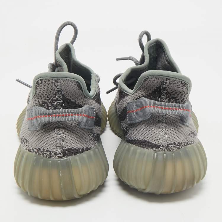 Pre Owned Yeezy x Adidas Grey Knit Fabric Boost 350 V2 Beluga 2.0 Sneakers Size 46
