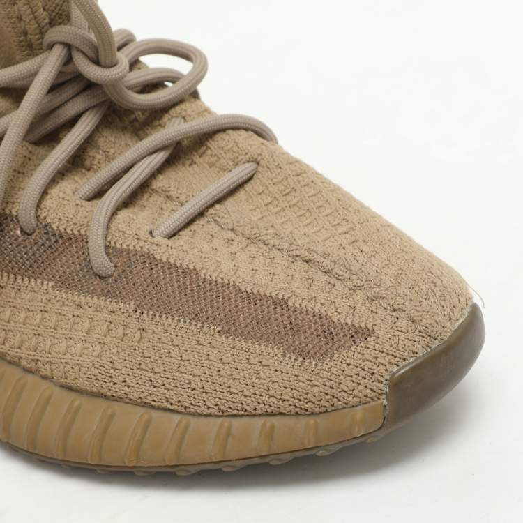 Pre Owned Yeezy x Adidas Brown Knit Fabric Boost 350 V2 Earth Sneakers Size 40 2/3