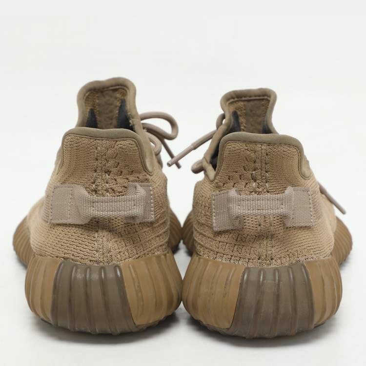 Pre Owned Yeezy x Adidas Brown Knit Fabric Boost 350 V2 Earth Sneakers Size 40 2/3