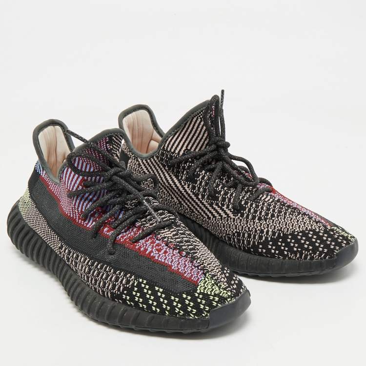 Pre Owned Yeezy x Adidas Multicolor Knit Fabric Boost 350 V2 Yecheil (Non-Reflective) Sneakers Size 46 2/3