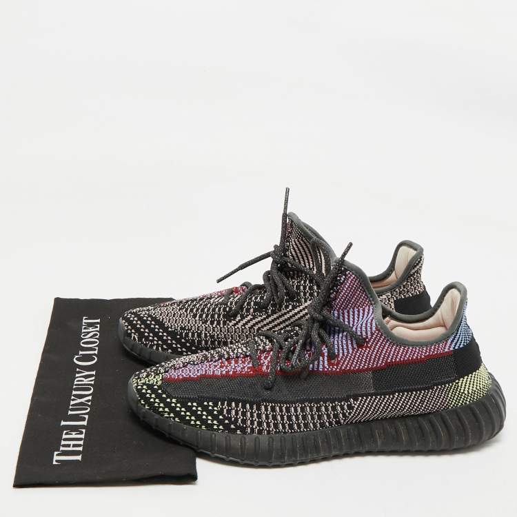 Pre Owned Yeezy x Adidas Multicolor Knit Fabric Boost 350 V2 Yecheil (Non-Reflective) Sneakers Size 46 2/3