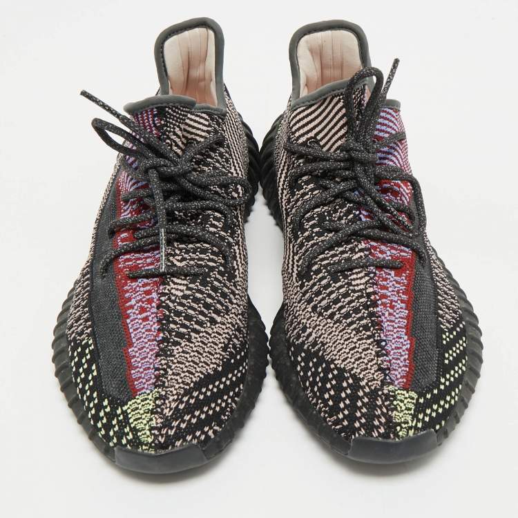 Pre Owned Yeezy x Adidas Multicolor Knit Fabric Boost 350 V2 Yecheil (Non-Reflective) Sneakers Size 46 2/3