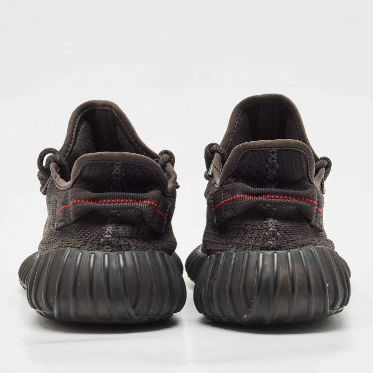 Pre Owned Yeezy x Adidas Black Mesh Boost 350 V2 Mono Cinder Sneakers Size 46