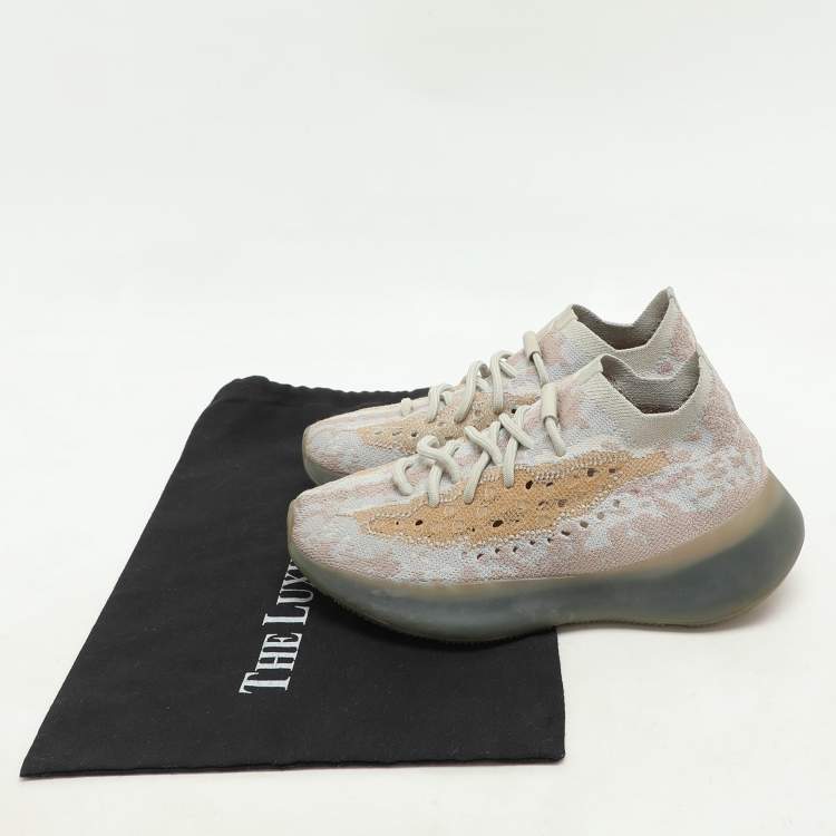 Pre Owned Yeezy x adidas Pepper Knit Fabric Boost 380 Mist Reflective Low Top Sneakers Size 37 1/3