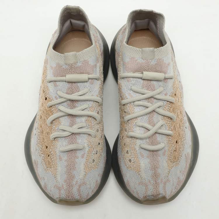 Pre Owned Yeezy x adidas Pepper Knit Fabric Boost 380 Mist Reflective Low Top Sneakers Size 37 1/3