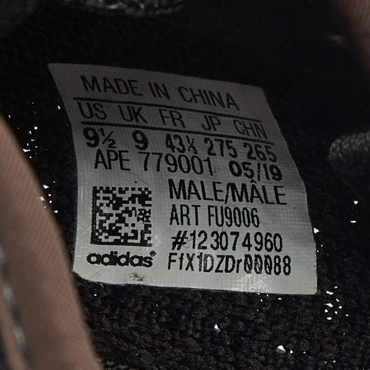 Pre Owned Yeezy x Adidas Black Knit Fabric Boost 350 V2 Black (Non-Reflective) Sneakers Size 43 1/3